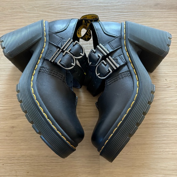 Dr. Martens Eviee Pump - Women's Sz 6 L US Black Stacked Heel - Picture 3 of 7
